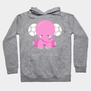 Cute Elephant, Little Elephant, Pink Elephant Hoodie